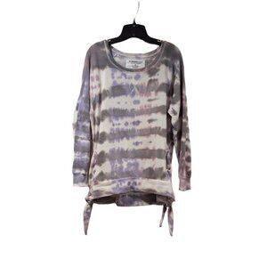 The Sweatshirt Project Long Sleeve Tie Dye Round Neck Bottom Tie Sweater Sz M